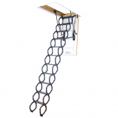 FAKRO Лестница чердачная ножничная металлическая огнестойкая (LSF), 60х90х280-300 см