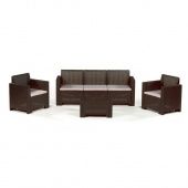 B-RATTAN Комплект (диван + кресла - 2шт. + стол) Set Nebraska 3, Венге