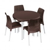 KETER Комплект (кресла - 4 шт. + стол) Jersey Set, Коричневый