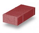 Тротуарная плитка "Брусчатка" 200х100 мм, толщина 60 мм, цвет Красный