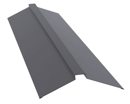 GRAND LINE Планка конька плоского, 150х40х150х2000 мм, PE-foil, RAL 7004, GRAND LINE