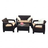 YALTA Комплект (кресла - 2 шт. + стол + диван) Terrase Set, Венге